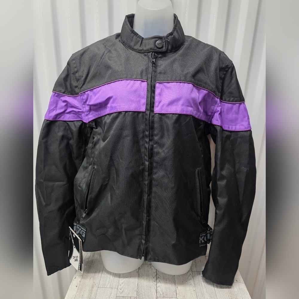 Womens Black and Purple Windbreaker Jacket